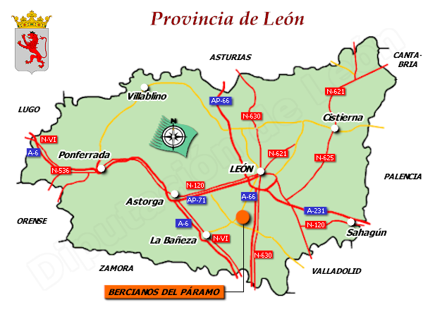 Mapa de la provincia de León